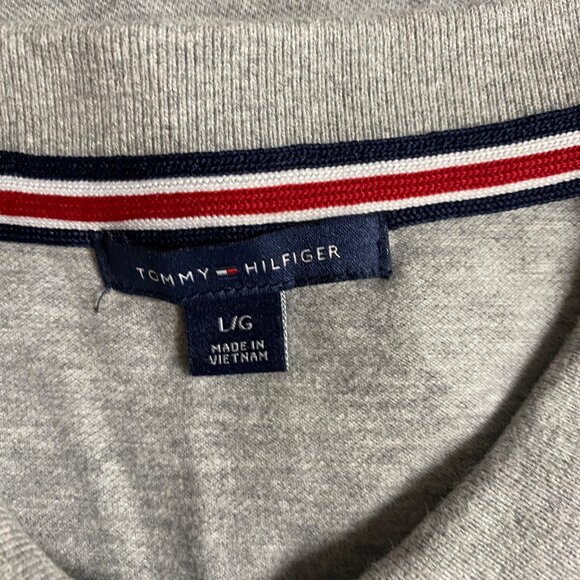 Tommy Hilfiger Womens Gray Polo Shirt With Quarter-Zip & Embroidered Logo L/G - Picture 6 of 6